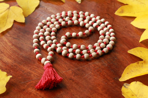 Natural Tulsi Beads mala 108+1 Beads Hare Krishna japa mala Hindu Rosa –  EkPuja Ltd