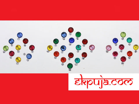 34 Crystal dot bindi Colorful Bindis face jewels self adhesive indian tikka face jewelry Bindi stickers