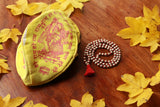 Krishna japa mala with bag/ SHRI Krishna tulsi brasil prayer beads with japa bag