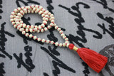 Natural Neem tree beads handmade mala 108+1 beads long Tassel