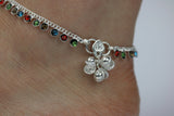 Stunning Multi coloured Diamonte Anklet Ankle Chain Indian Wedding Payal Anklet Bollywood Anklet Payal Pair