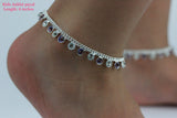 Stunning Kids Ankle Chain Anklet purple and white Diamonte Ankle Chain Anklet Payal Summer foot Bracelet Kids a Pair