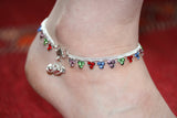 Stunning Diamante Anklet/Multi Coloured Anklet/Bollywood Anklet/Indian wedding Payal/Ankle Foot Bracelet/ single or pair
