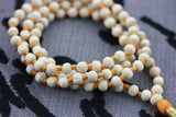 Natural Sandalwood Handmade Mala 108+1 Beads Hindu Prayer Beads Mala Yoga Mediation Chandan Mala Handmade With Long OrangeTassel