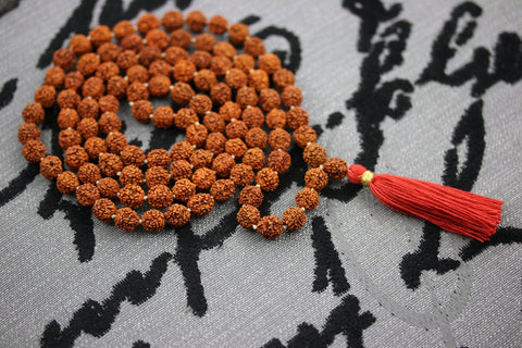 10MM Rudraksha Mala Yoga Meditation Hindu Prayer Beads 108+1