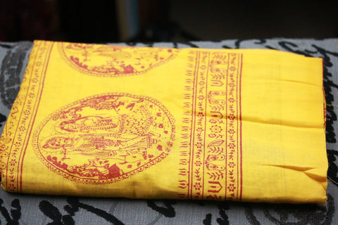 Krishna cotton scarf hand printed Shri Krishna scarf Hindu yoga meditation scarf handmade FairTrade scarf