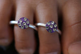 Diamonte Toe Ring/ Indian Toe Ring/ Handmade Toe Ring/ adjustable Toe rings/ purple Diamonte Toe Ring pair