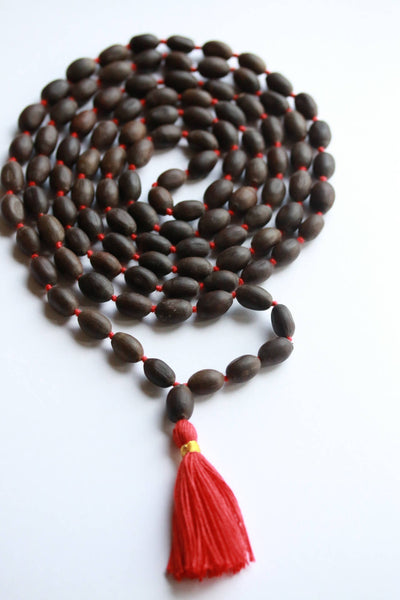 108 Red Sandalwood Hand Knotted Mala Bead Necklace, Laal Chandan Mala Beads  Necklace, Chandan Mala, Energized Red Sandalwood Knotted Mala