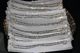 100 Pair stunning Diamante Anklet/Stunning ankle chain bracelet multi coloured gem with bell/wedding favours Anklets/50 pair/100 pair
