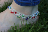Multi-coloure Anklet/Wedding anklets with bells/Indian wedding payal/Hen party anklet gift/ Bollywood Bellydance anklet single or pair
