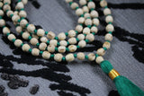 Tulsi Mala - Krishna japa Mala - Knotted  tulsi necklace- Handmade Tulsi Beads necklace- natural Tulsi Basil seeds Mala - Tulsi Japa Mala