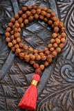 Five face Rudraksha Mala 108+1 Beads - Handmade 8MM Rudraksha Mala - Rudraksha Japa Mala 8MM - 5 Face Rudraksha Mala - lord Shiva Japa Mala