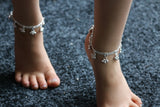 Stunning Diamante Anklet/Kids ankle chain bracelet with bell/Indian kids bell payal/Bollywood kids Anklet/Wedding kids foot chain with bell