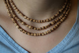 Tulsi mala double round - handmade tulsi basil necklace - double round tulsi seed necklace - triple round tulsi krishna necklace mala