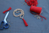 Tulsi Mala round shap Beads - Handmade knotted tulsi holy Basil Mala necklace- yoga meditation japa Mala - krishna Prayer Beads Mala
