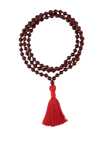 Red Sandalwood knotted japa mala 108+1 guru beads - Handmade Red Chandan japa mala - Yoga Meditation sandalwood japan mala necklace