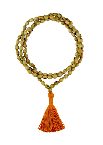 Tulsi basil holy seed japa mala 108+1 guru beads - Hare krishna tulsi necklace - Tulsi beads mala necklace - Yoga meditation tulsi necklace