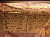 Orange Cotton Fabric Hindu Altar Wrap Shawl Om Namah Shivaya God Meditation Yoga Prayers Hand printed Red Print ekpuja
