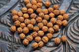 8mm Natural Rudraksha Bodhi Seed Gemstone Mala Prayer Deep Brown Round Loose Beads 36 inch 108 Beads
