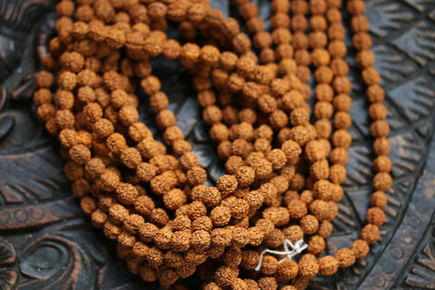 108 Natural Aged Dark Brown Rudraksha Seed Mala Prayer Beads, Sacred  Rudraksha Japa Mala, Meditation Mala Rosary, Buddhist Mala, Rudra Seeds -   Canada