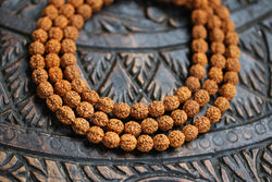 8mm Natural Rudraksha Bodhi Seed Gemstone Mala Prayer Deep Brown Round Loose Beads 36 inch 108 Beads