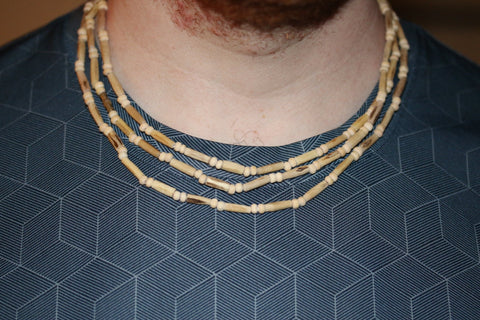 Tulsi Pipe style long tulsi mala - handmade tulsi mala - 2/3 round necklace - fair-rade tulsi basil necklace