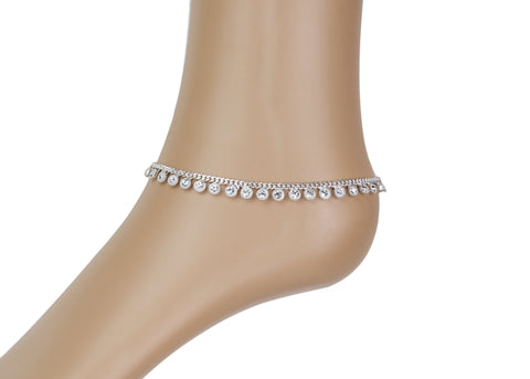 Stunning Kids Ankle Chain Anklet Clear Crystal Diamonte Ankle Chain Anklet Payal Summer foot Bracelet Kids Pair