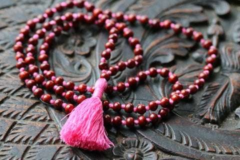 108 Natural Sandalwood Mala Beads, 8mm Mala Necklace, 108 Mala