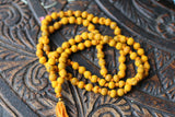 Turmeric Mala, Haldi mala, 108 Prayer Mala knotted India mens necklace, Hindu Goddess Meditation Rosary, India Prayer Beads