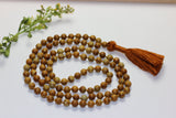 Natural Wood Lace Stone Beads Mala Handmade Knotted Yoga Japa Mala Prayer Necklace Mala