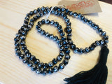 Om Necklace handmade mala glass beads black thread OM shiva necklace
