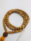 Sandalwood mala 8 mm 108 rosary, sandalwood japa mala necklace, mens necklace, wood bead, hindu meditation buddhist tibetan prayer beads